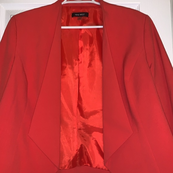 Nine West bright red open front blazer size 16 - Picture 2 of 9